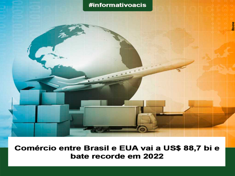 Notícia: Comércio entre Brasil e EUA vai a US$ 88,7 bi e bate recorde em 2022