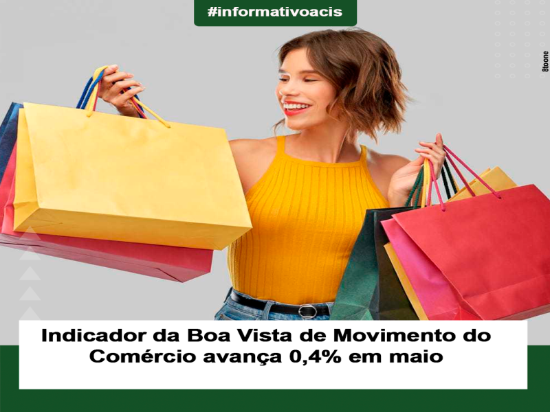 Notícia: Indicador da Boa Vista de Movimento do Comércio avança 0,4% em maio