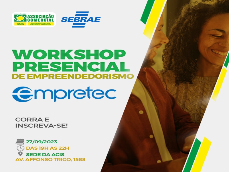 Notícia: Workshop gratuito de empreendedorismo, EMPRETEC, está com inscrições abertas em Sertãozinho