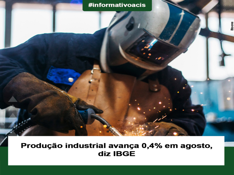 Notícia: Produção industrial avança 0,4% em agosto, diz IBGE