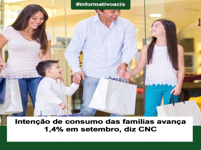 Notícia: Intenção de consumo das famílias avança 1,4% em setembro, diz CNC
